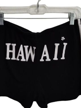Kavio Vintage “Hawaii” Black Dolphin Shorts with White Trim